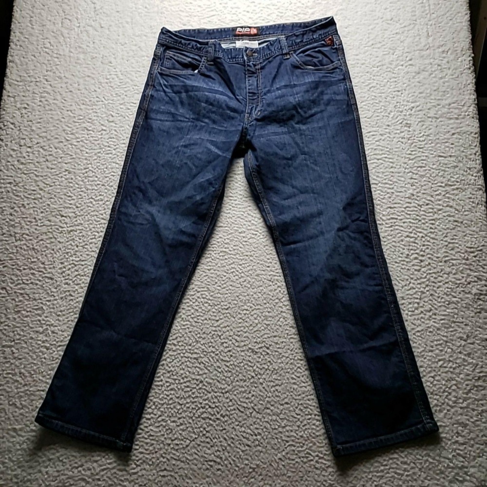 PIP Jeans Mens 36x30 Blue Regular Fit Straight Flame Resistant Denim Pants